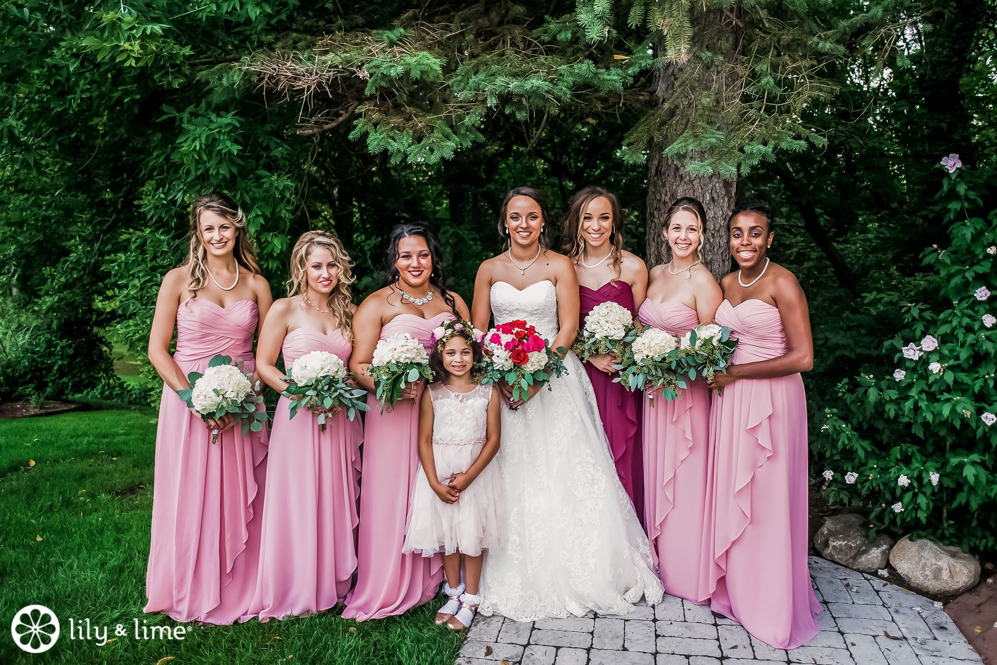 Fuchsia and lime green bridesmaid dresses store