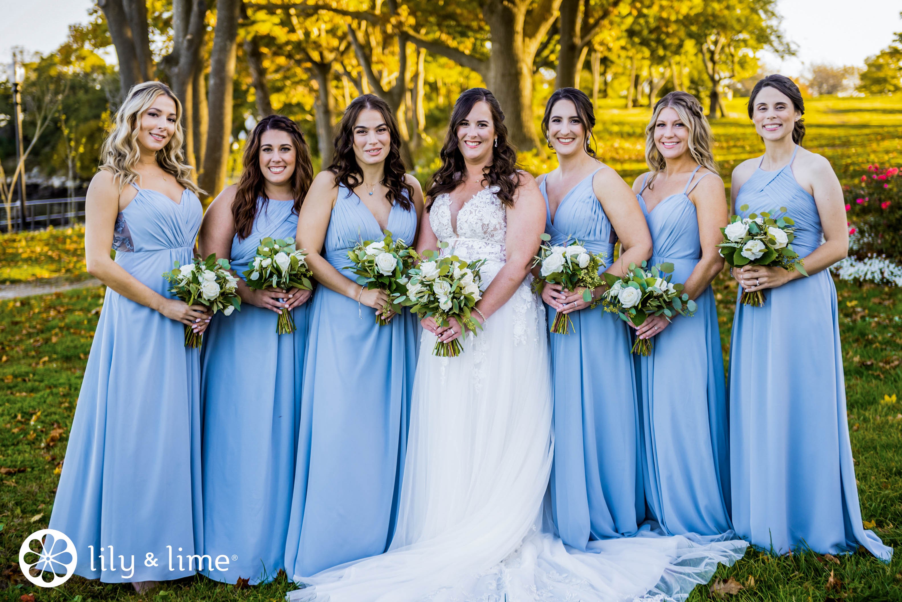 Airy blue bridesmaid dresses hot sale