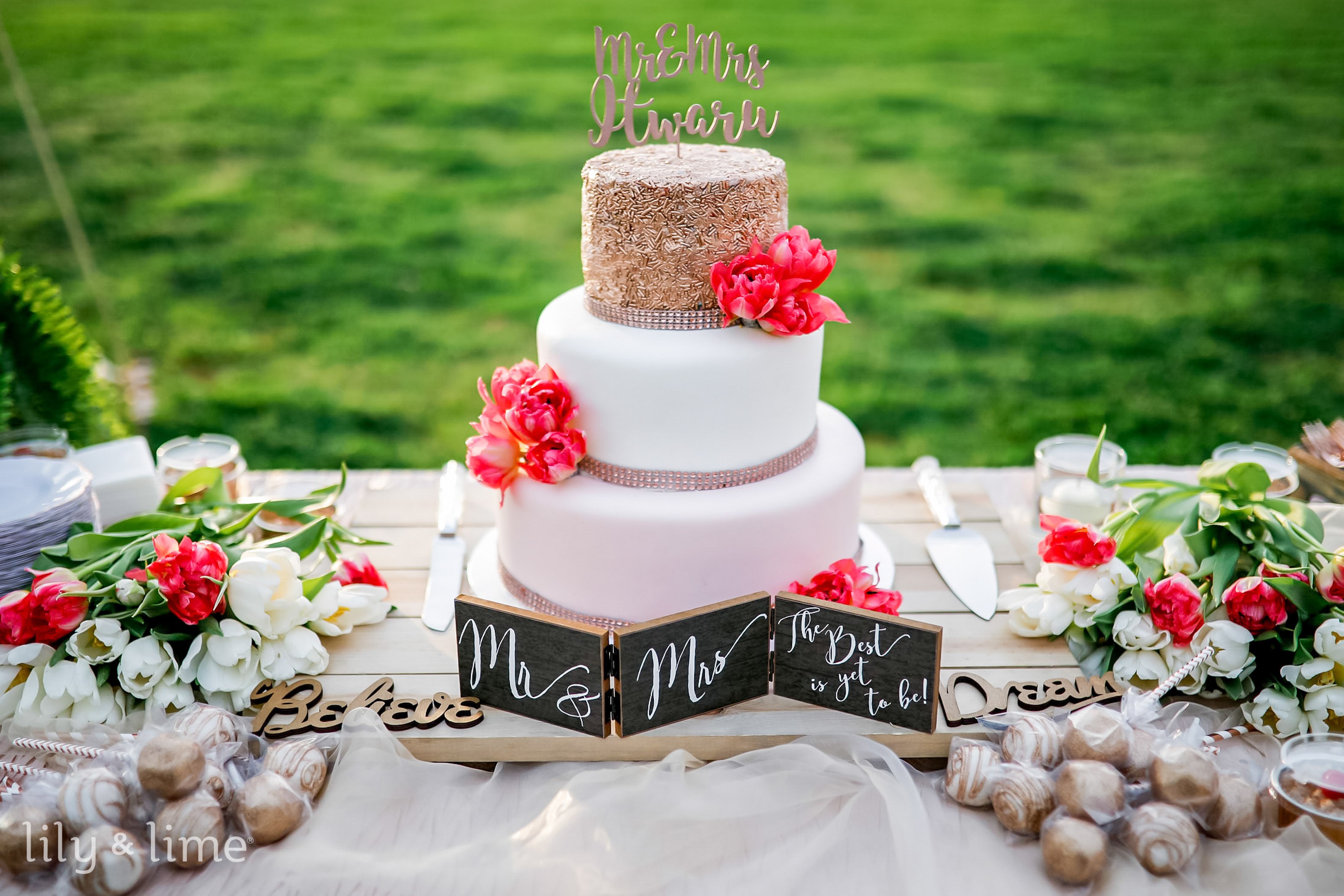 Winter shop wedding cake