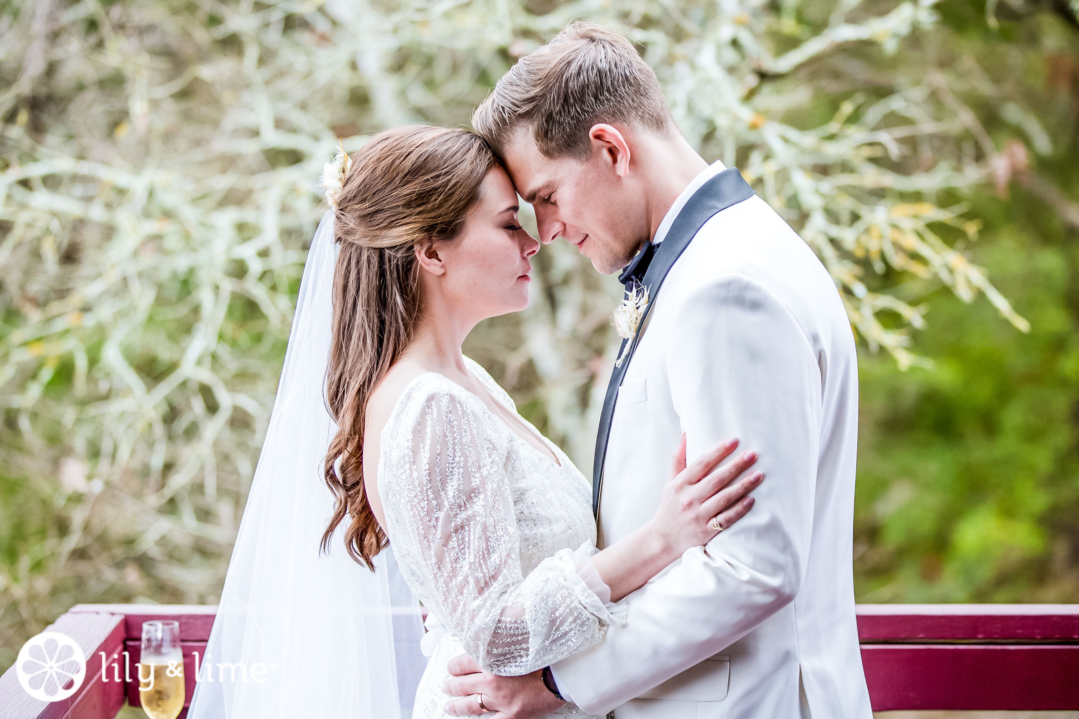 Bride and cheap groom wearing white