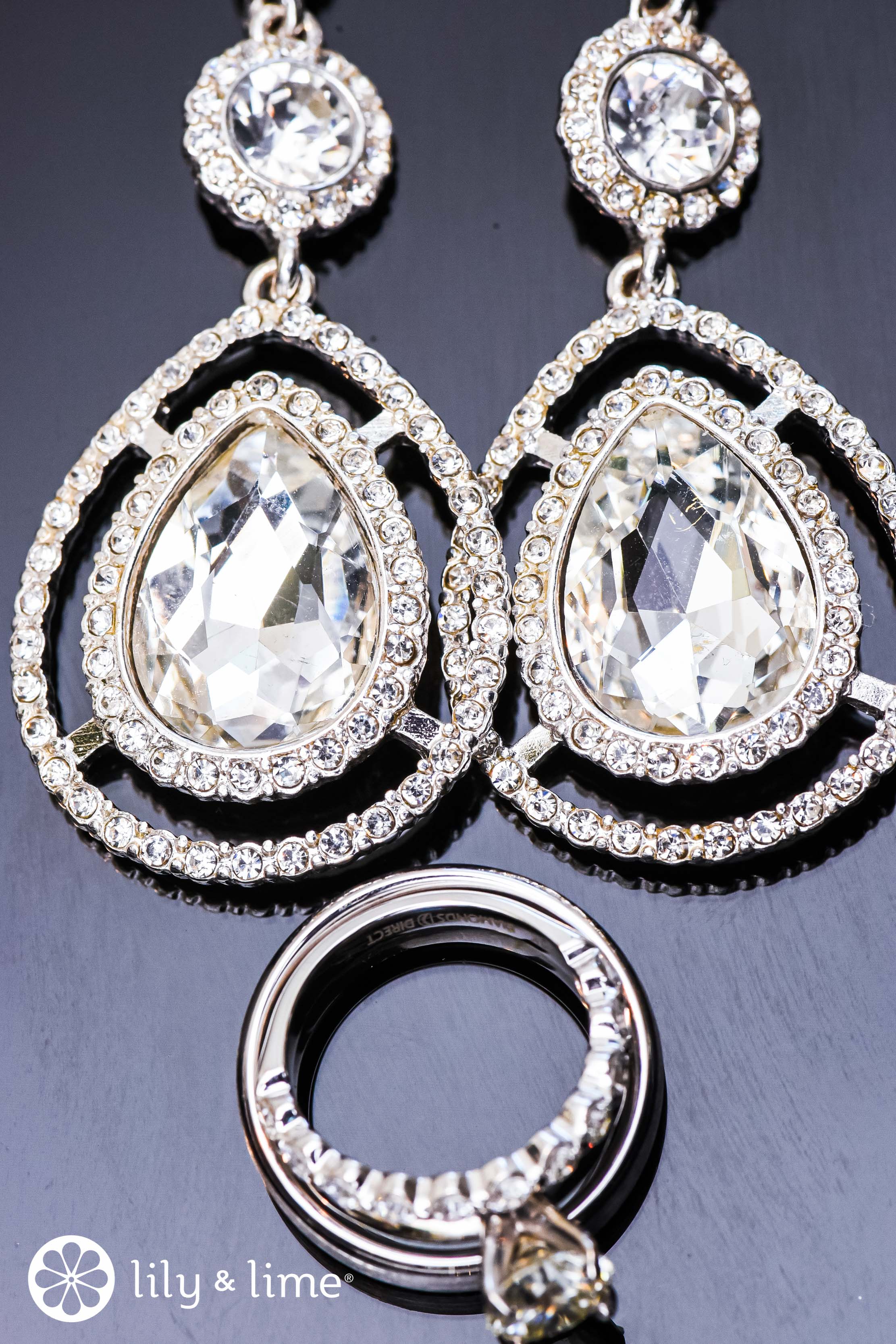 Long crystal vintage style Bridal earrings - PARKER– Treasures by Agnes