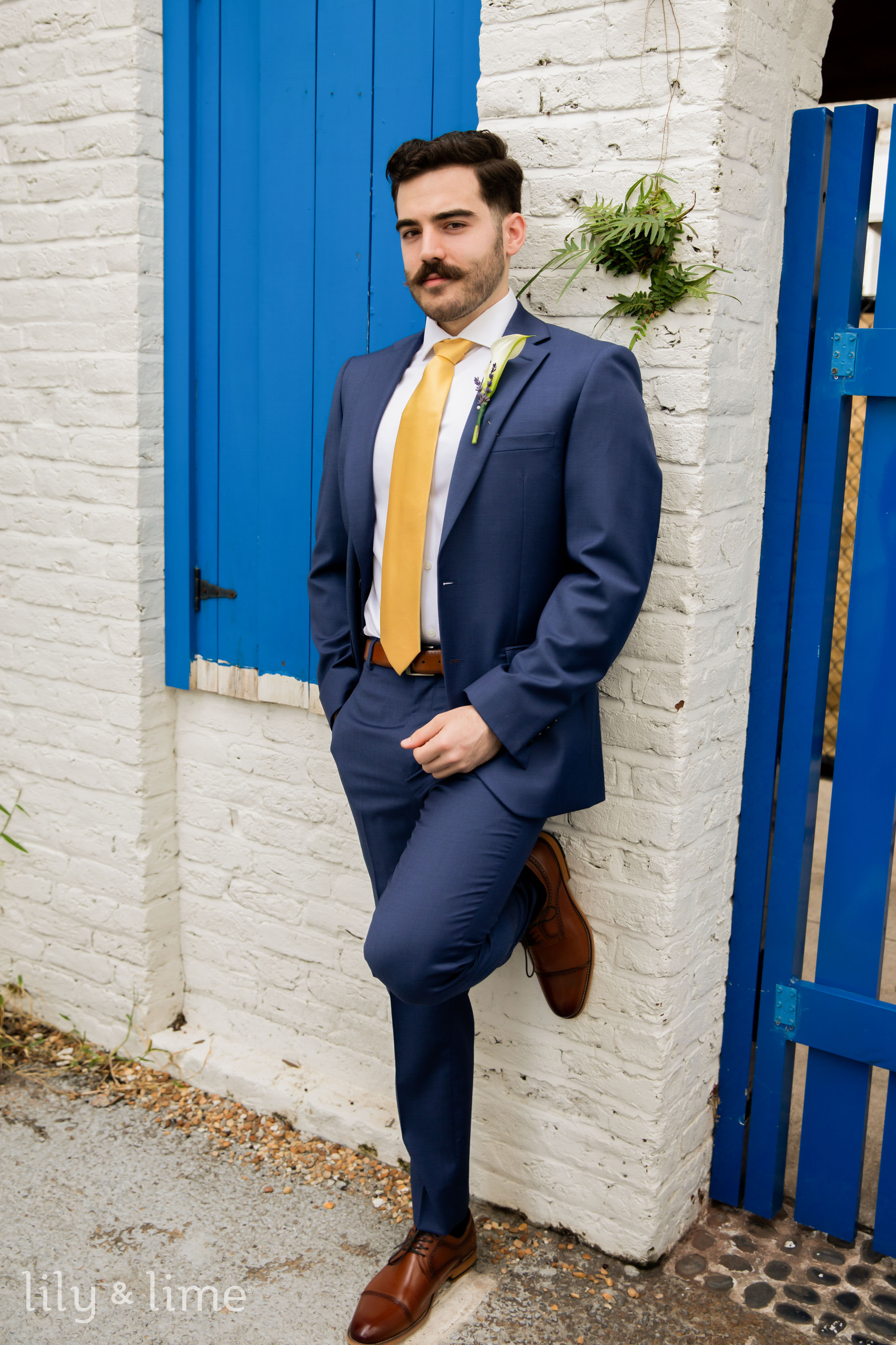 Tux with yellow tie sale