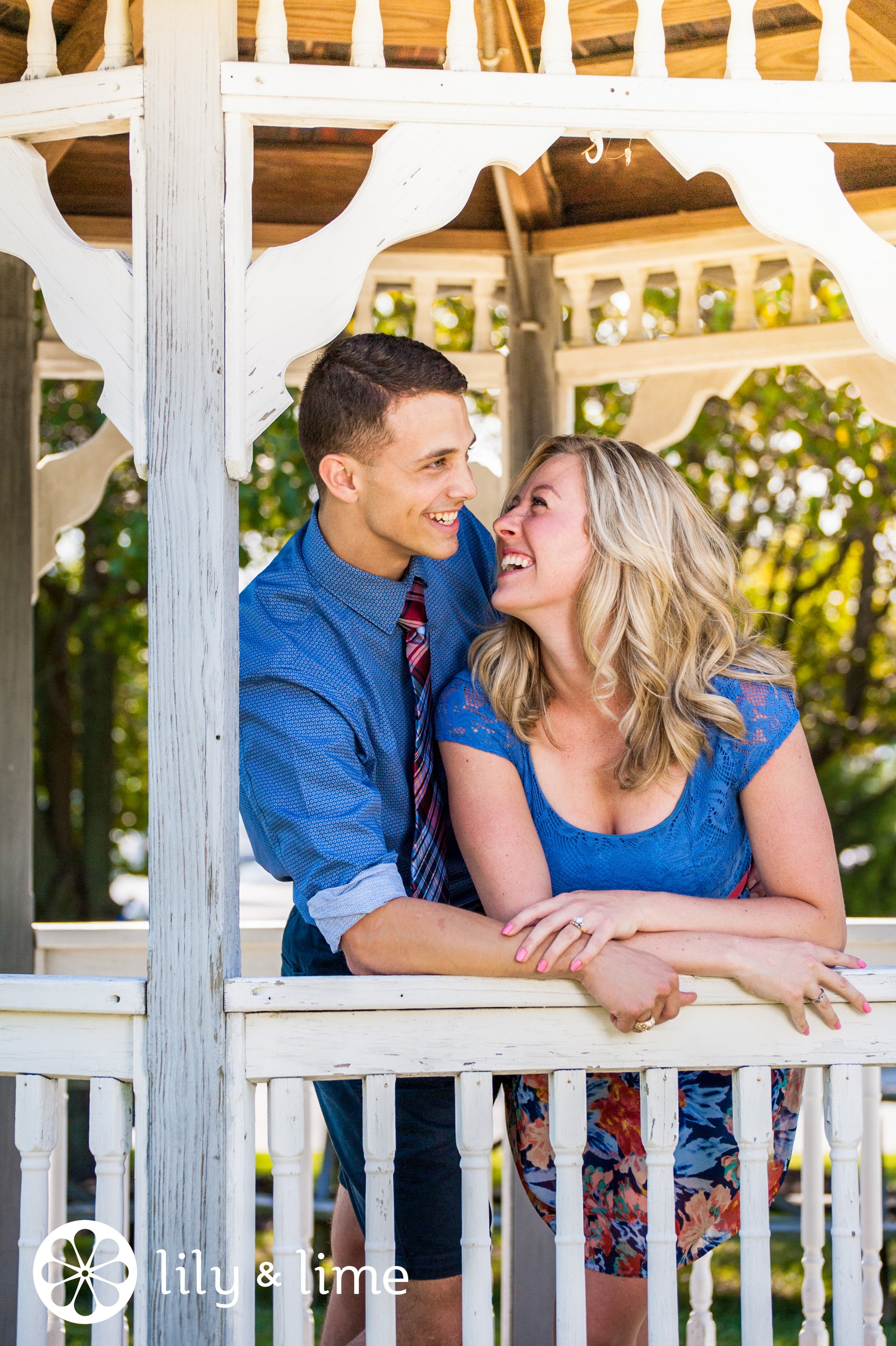 blue outfit inspiration for engagement portraits