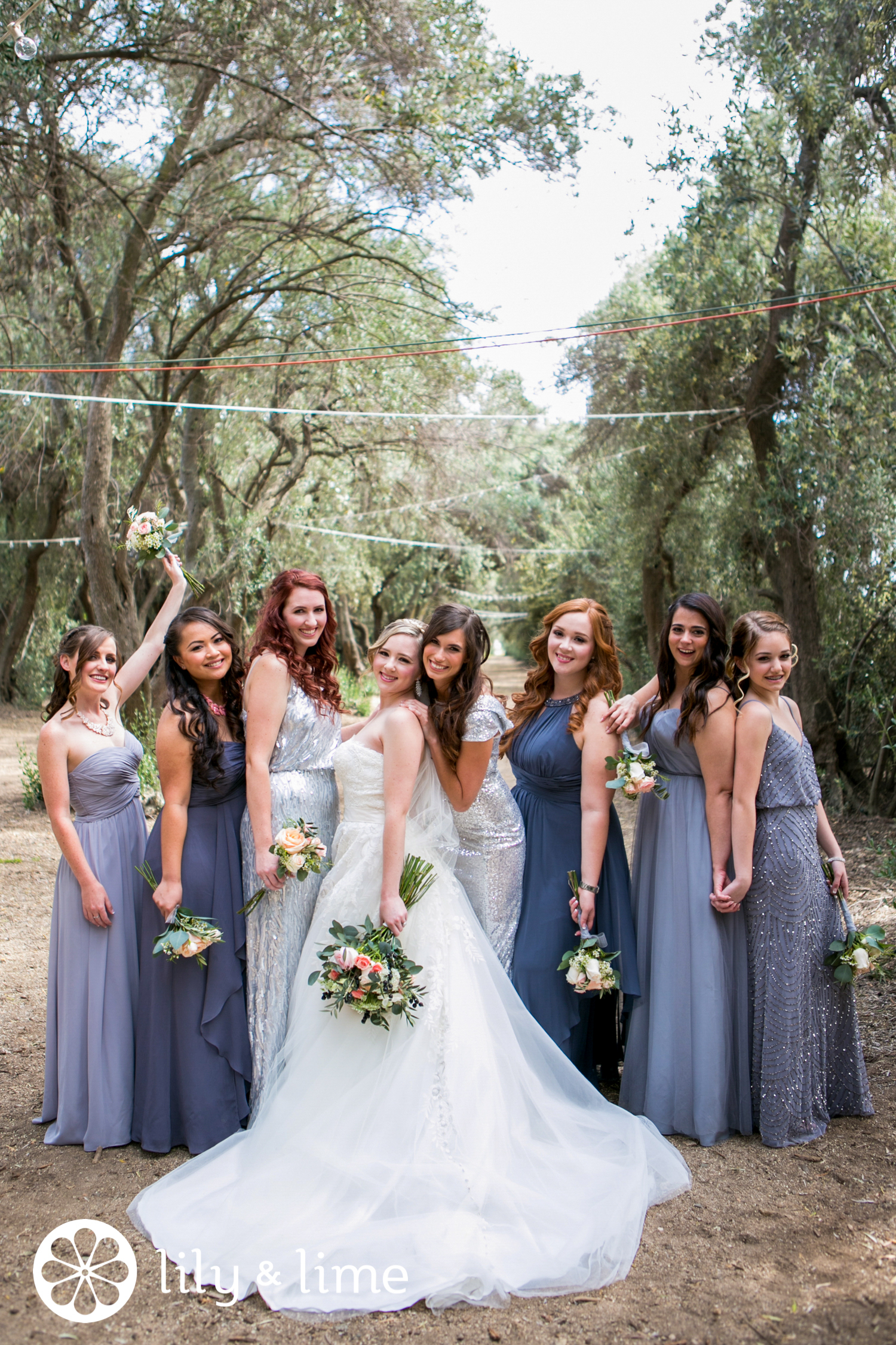 pewter grey bridesmaid dresses