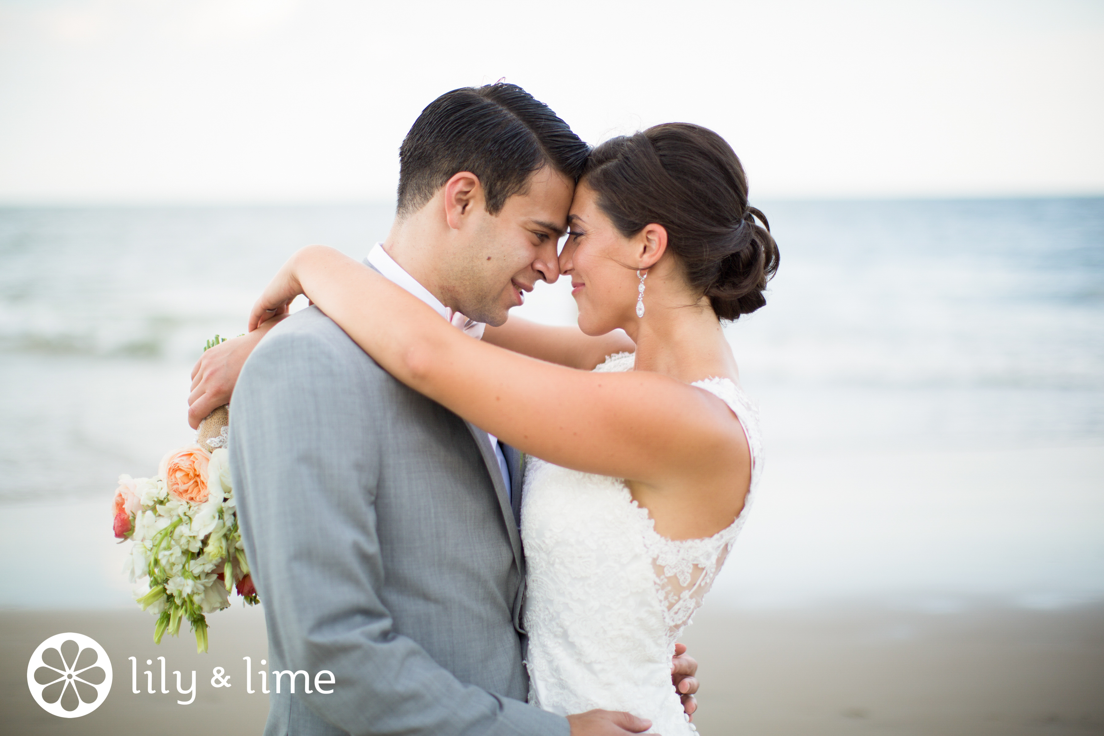 romantic beach wedding photo