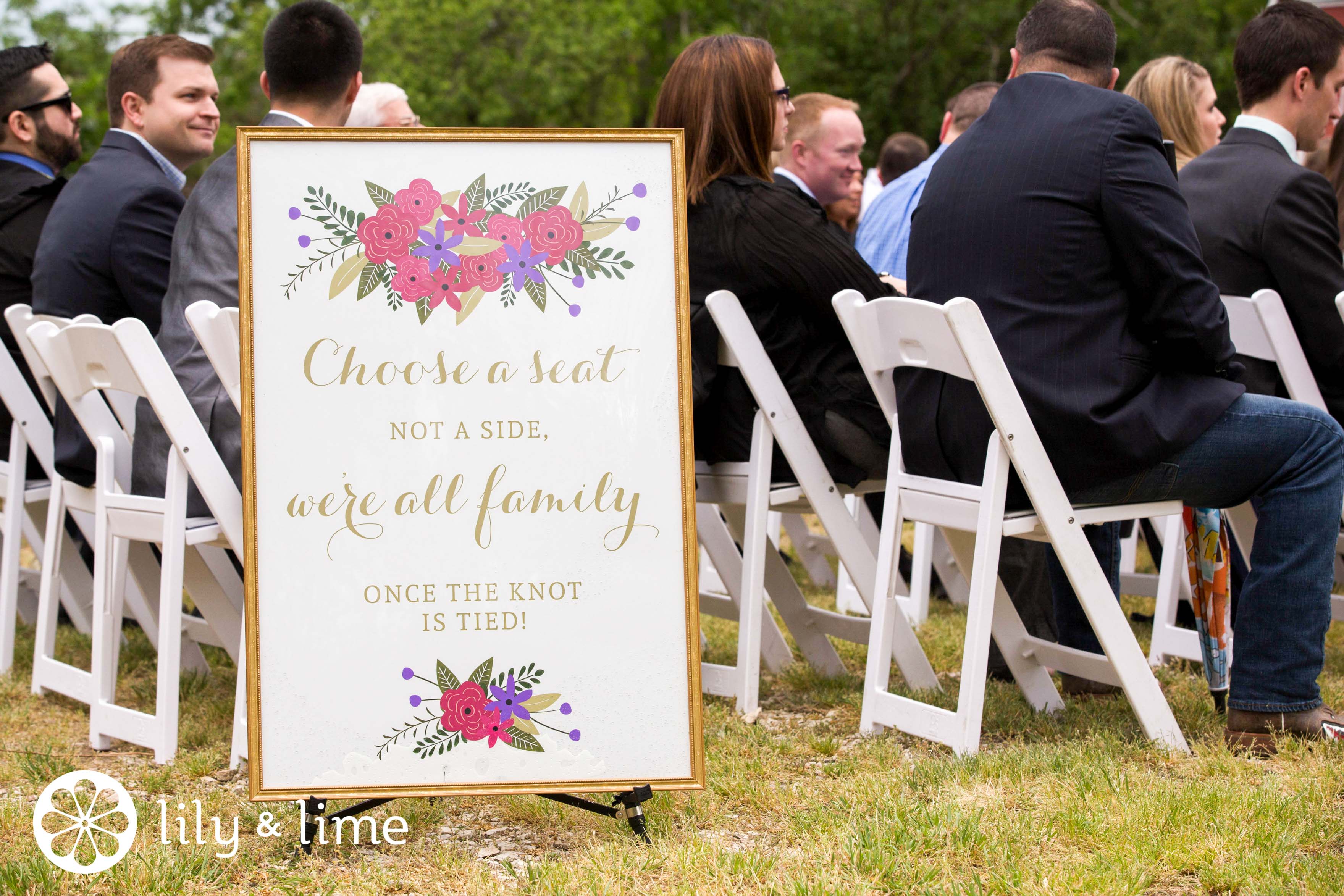 choose a seat not a side wedding ceremony sign