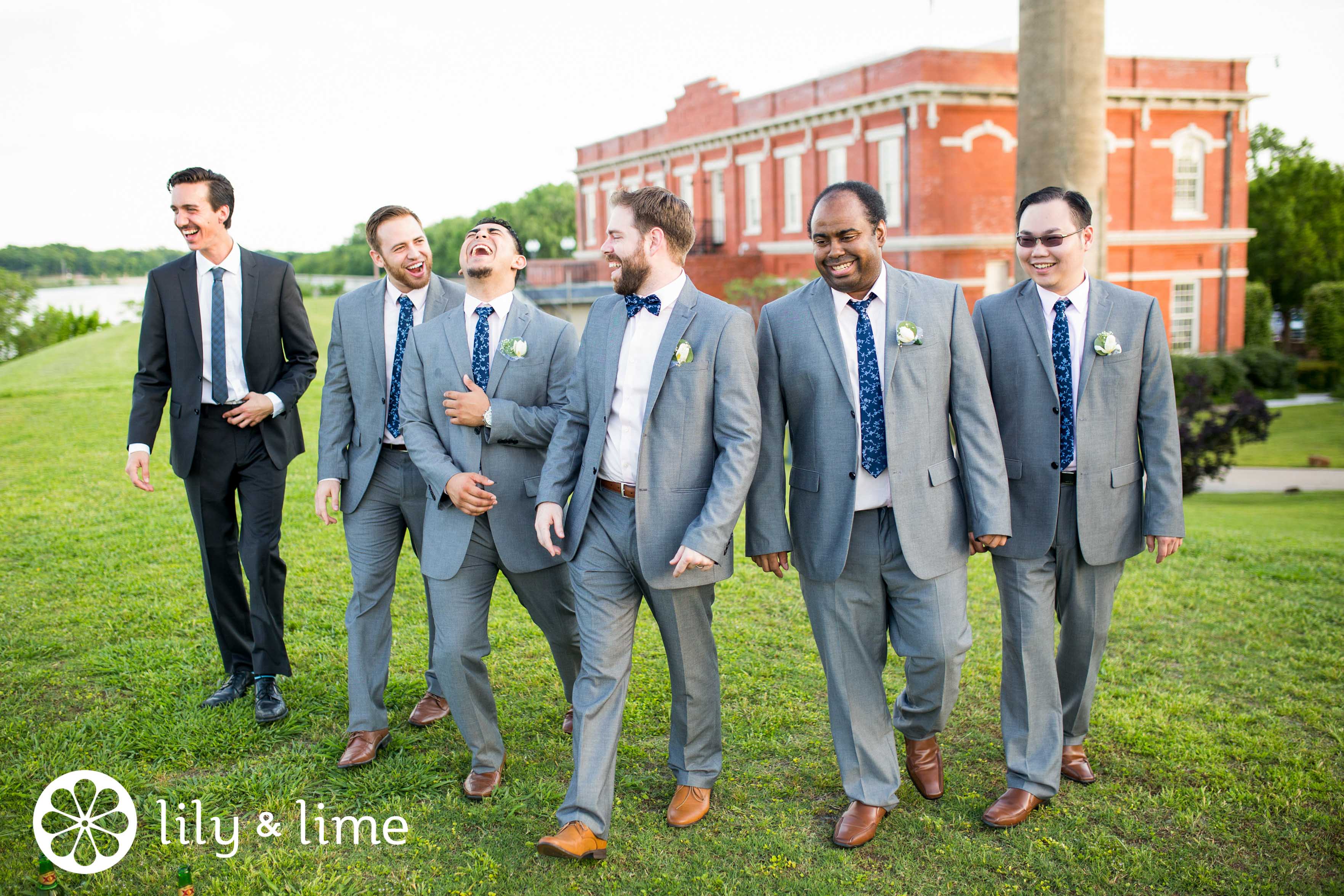 candid groomsmen wedding photo