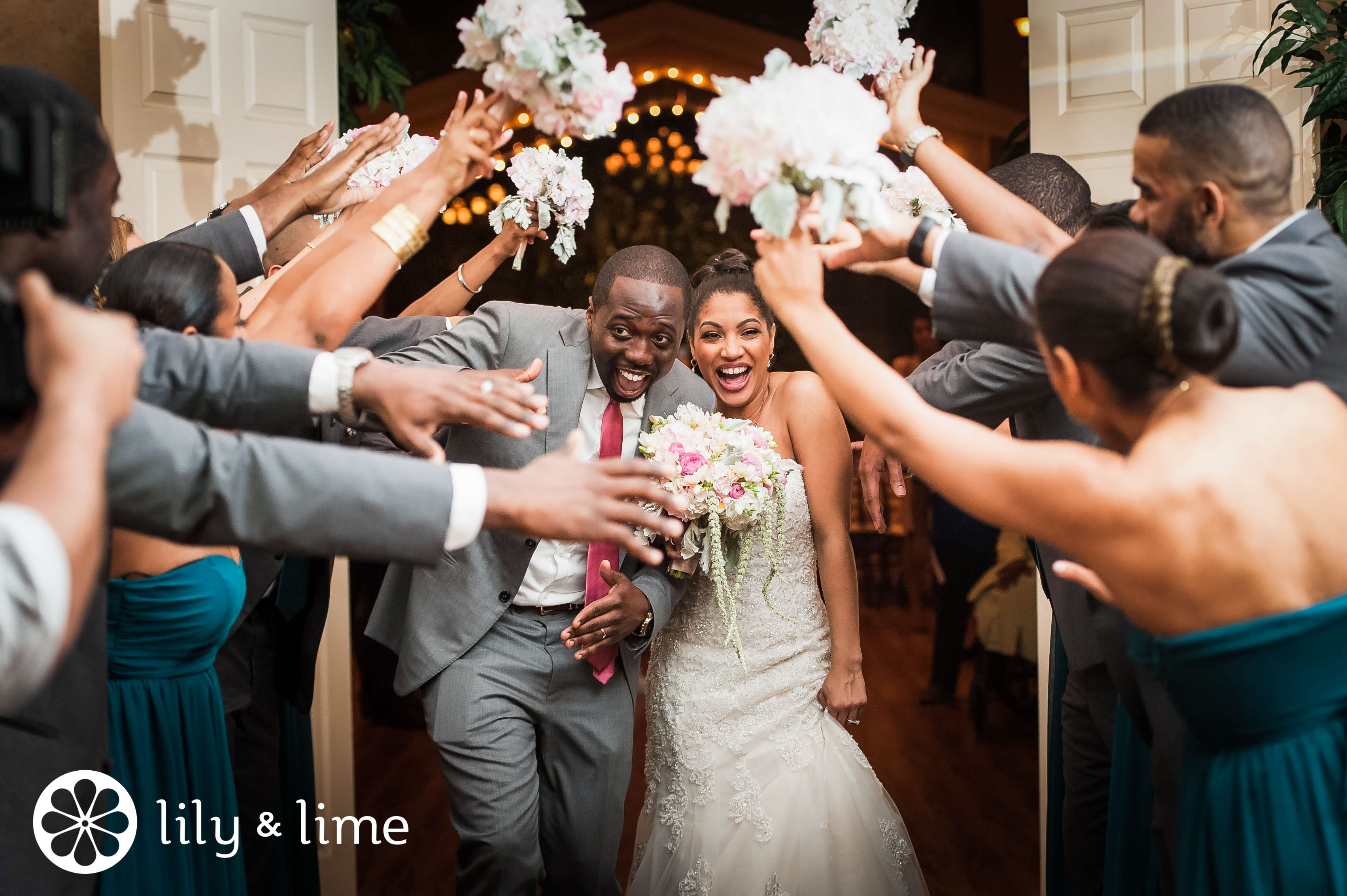 indoor reception wedding entrance