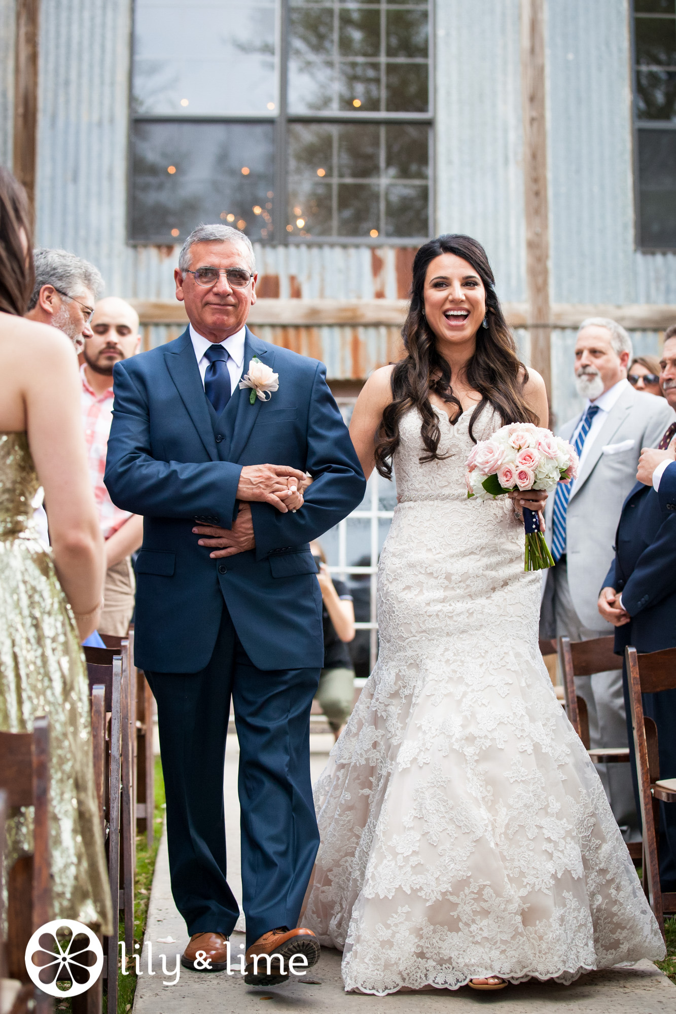 bride and father of the bride ceremony photo