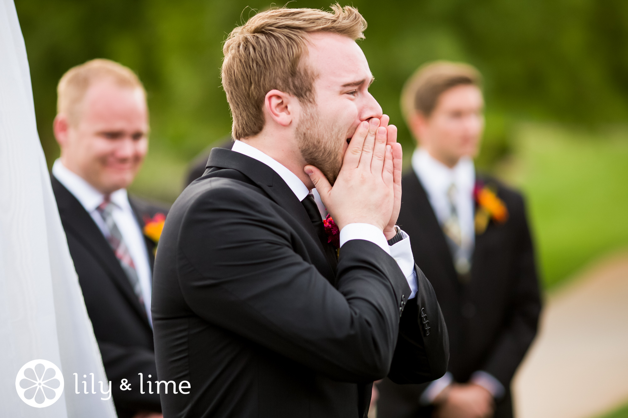 emotional wedding first look moment photo