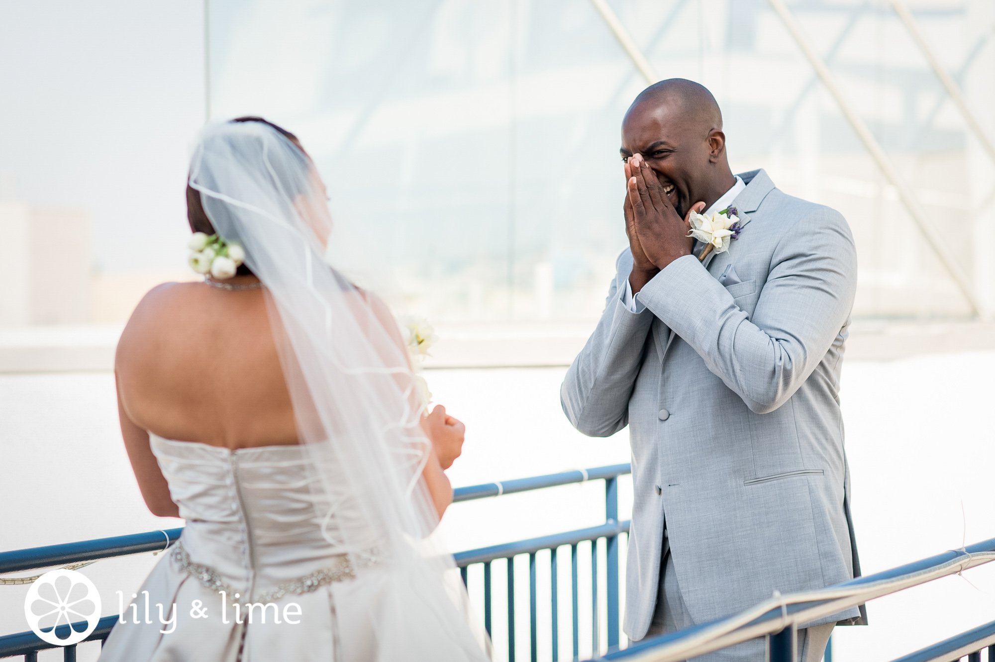 groom's reaction to seeing his bride