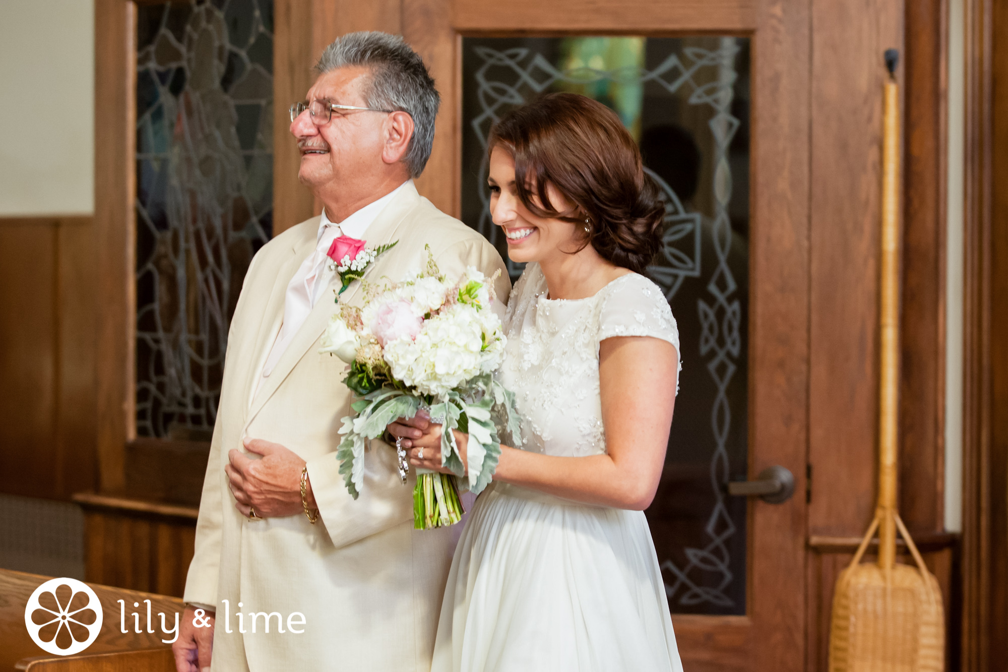 indoor ceremony first look photo