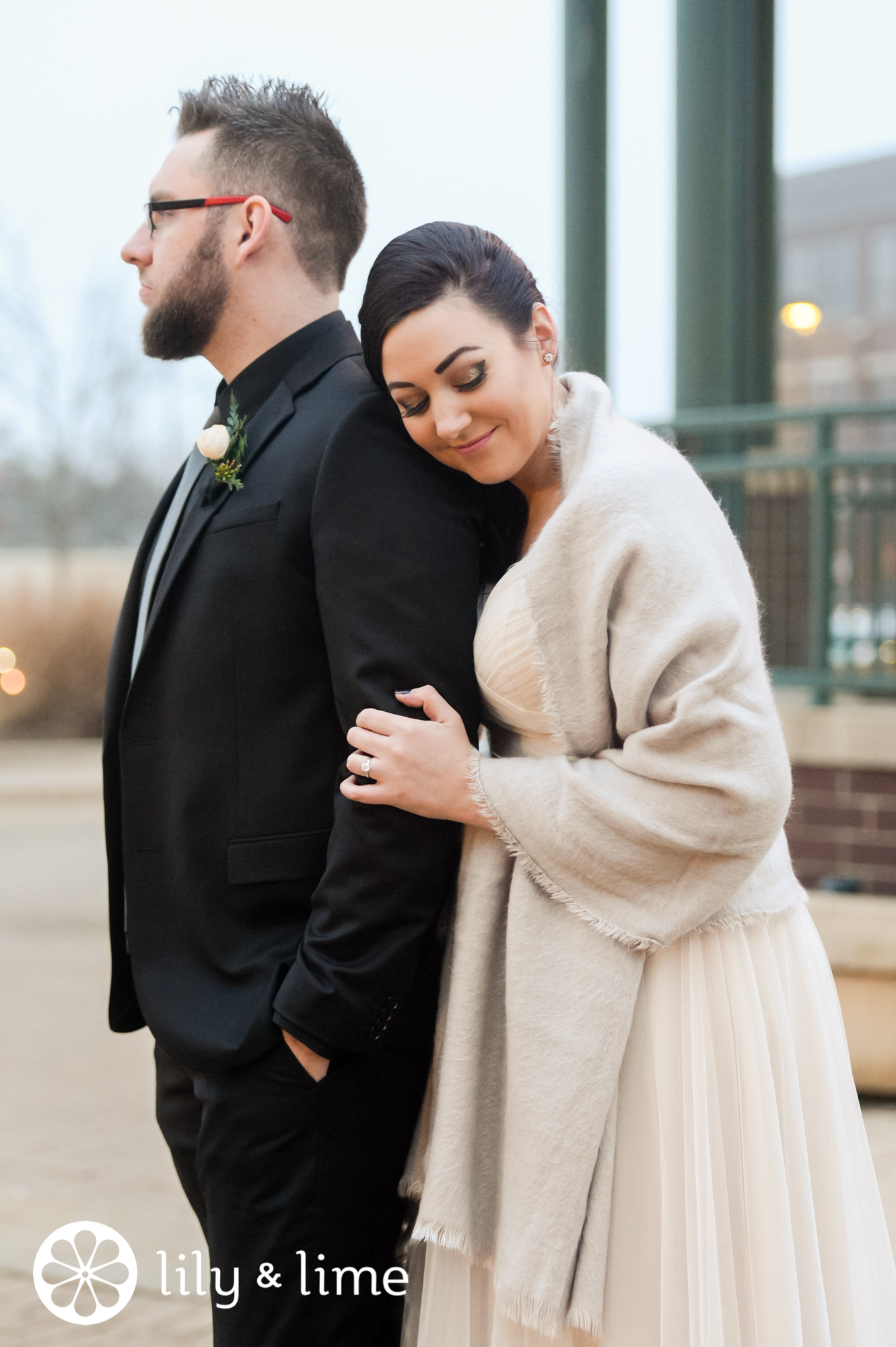 bridal winter wedding wrap