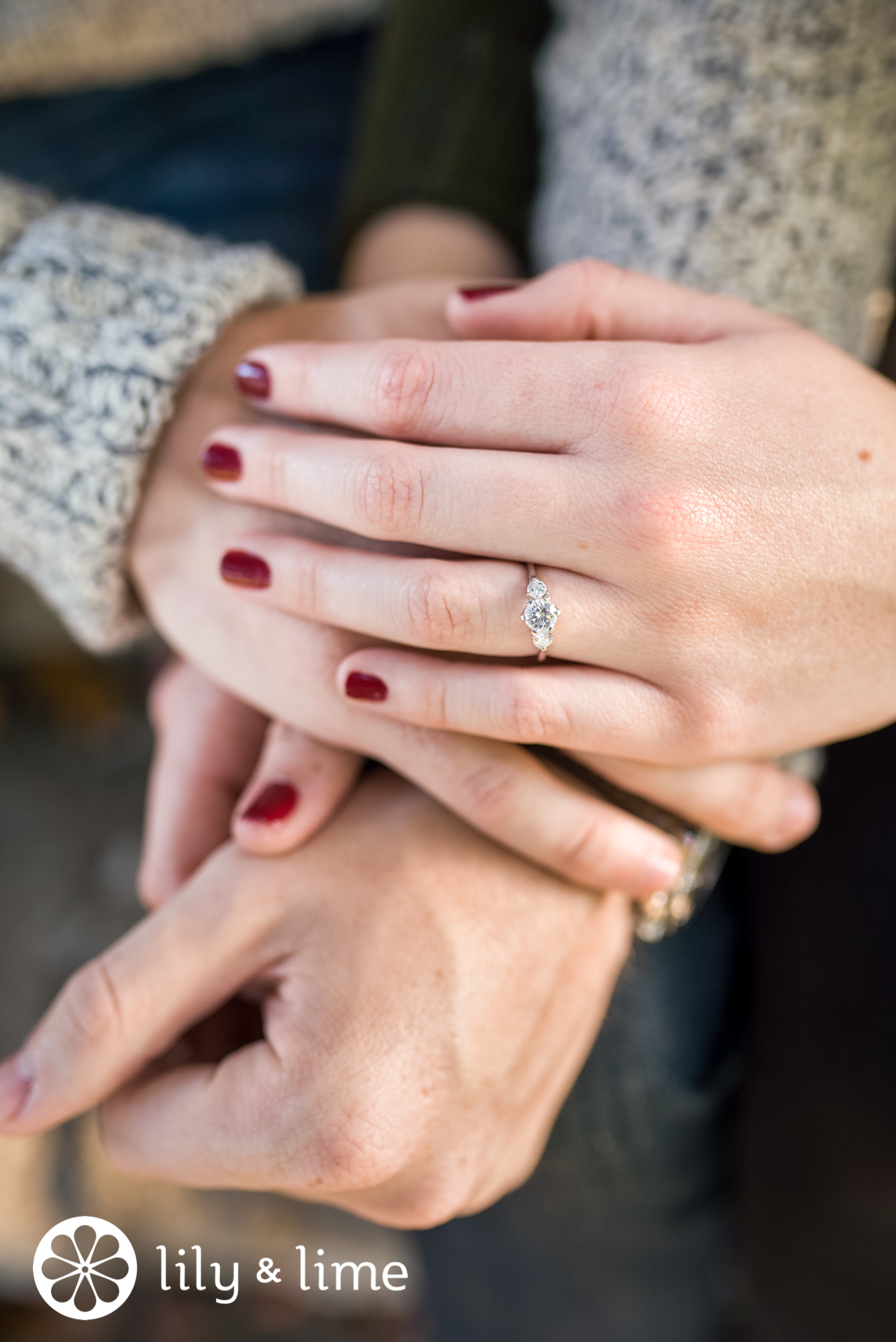 engagement ring fall manicure colors