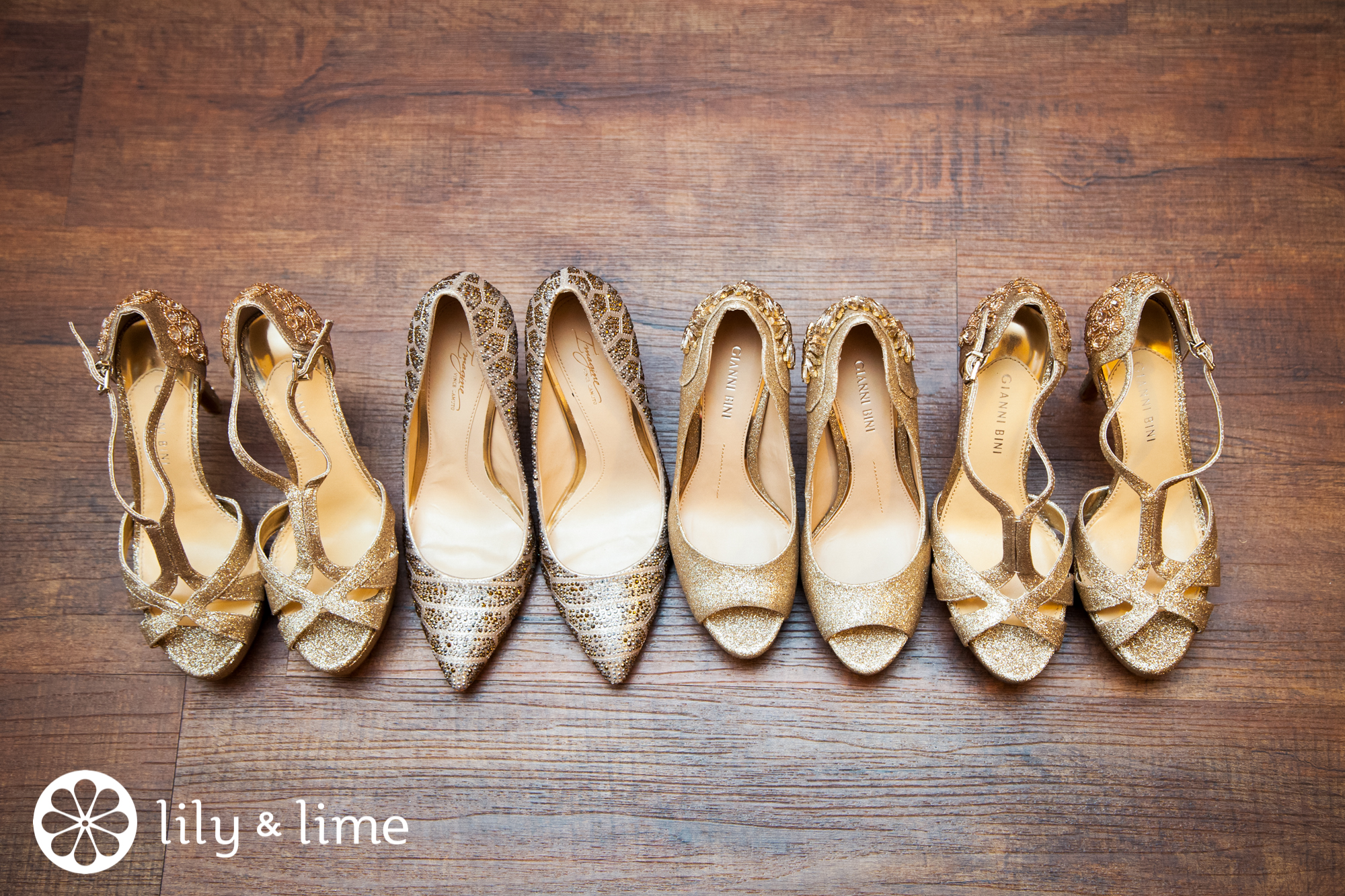 metallic neutral gold silver wedding shoes