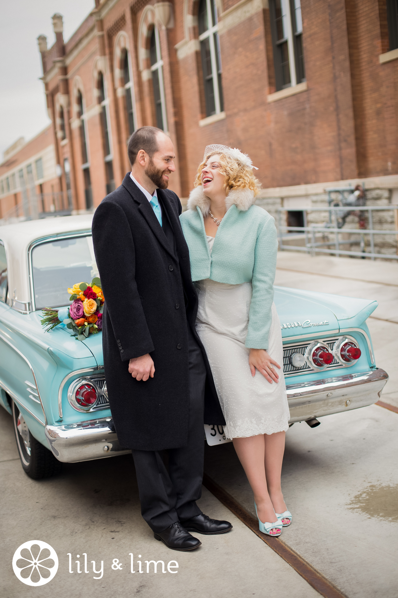 vintage wedding car