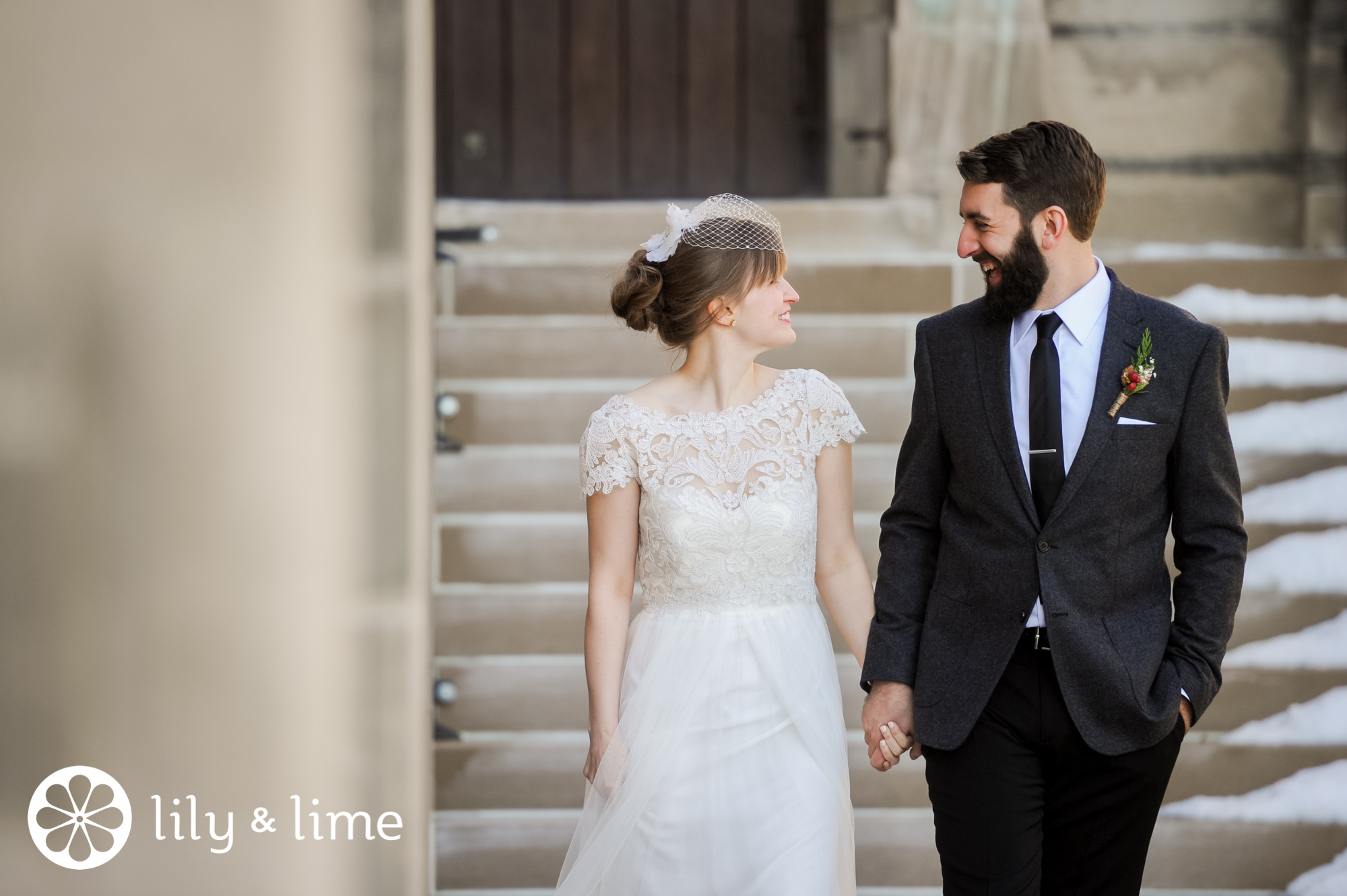 winter wedding snow photo