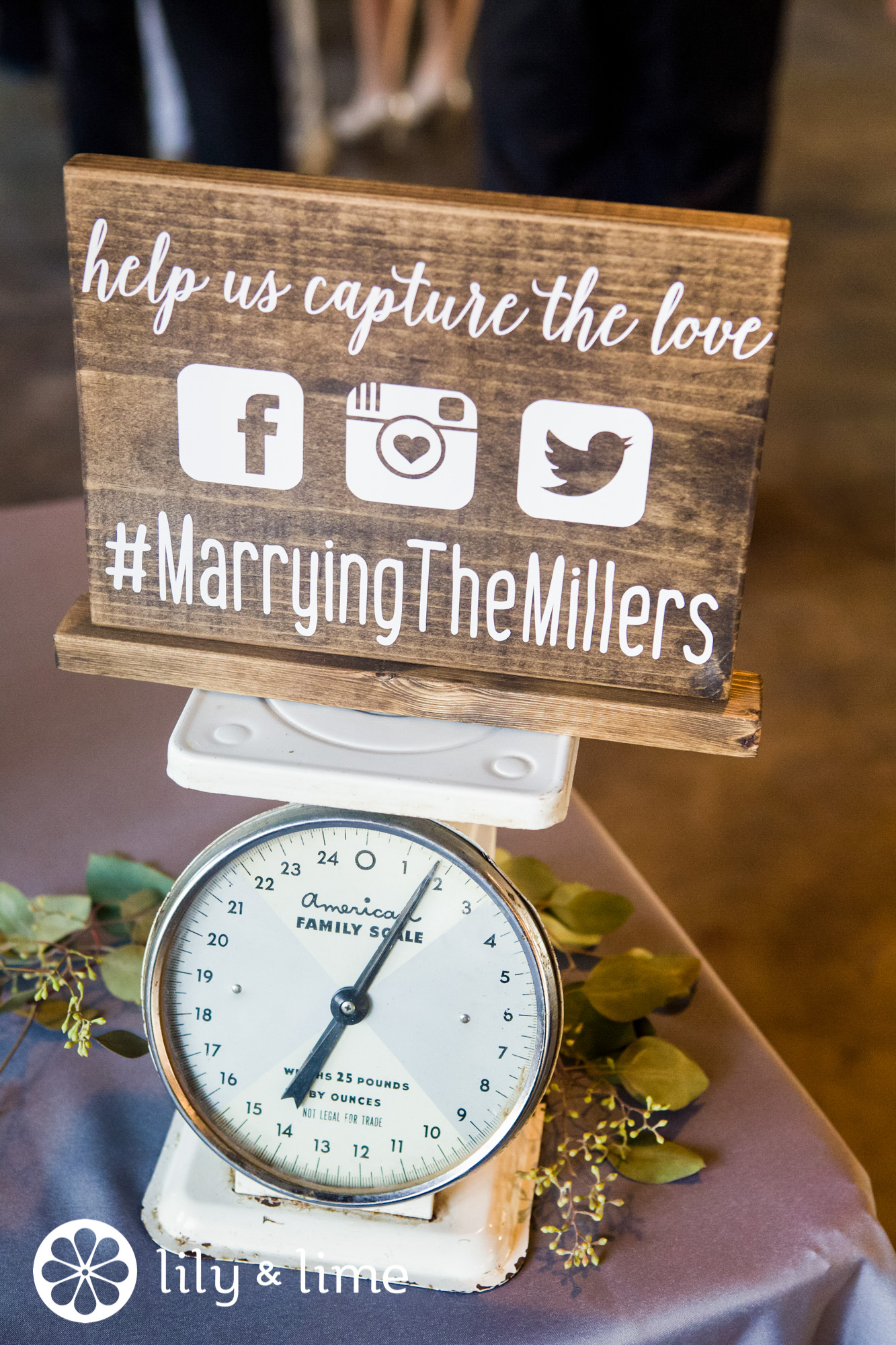 wedding hashtag sign