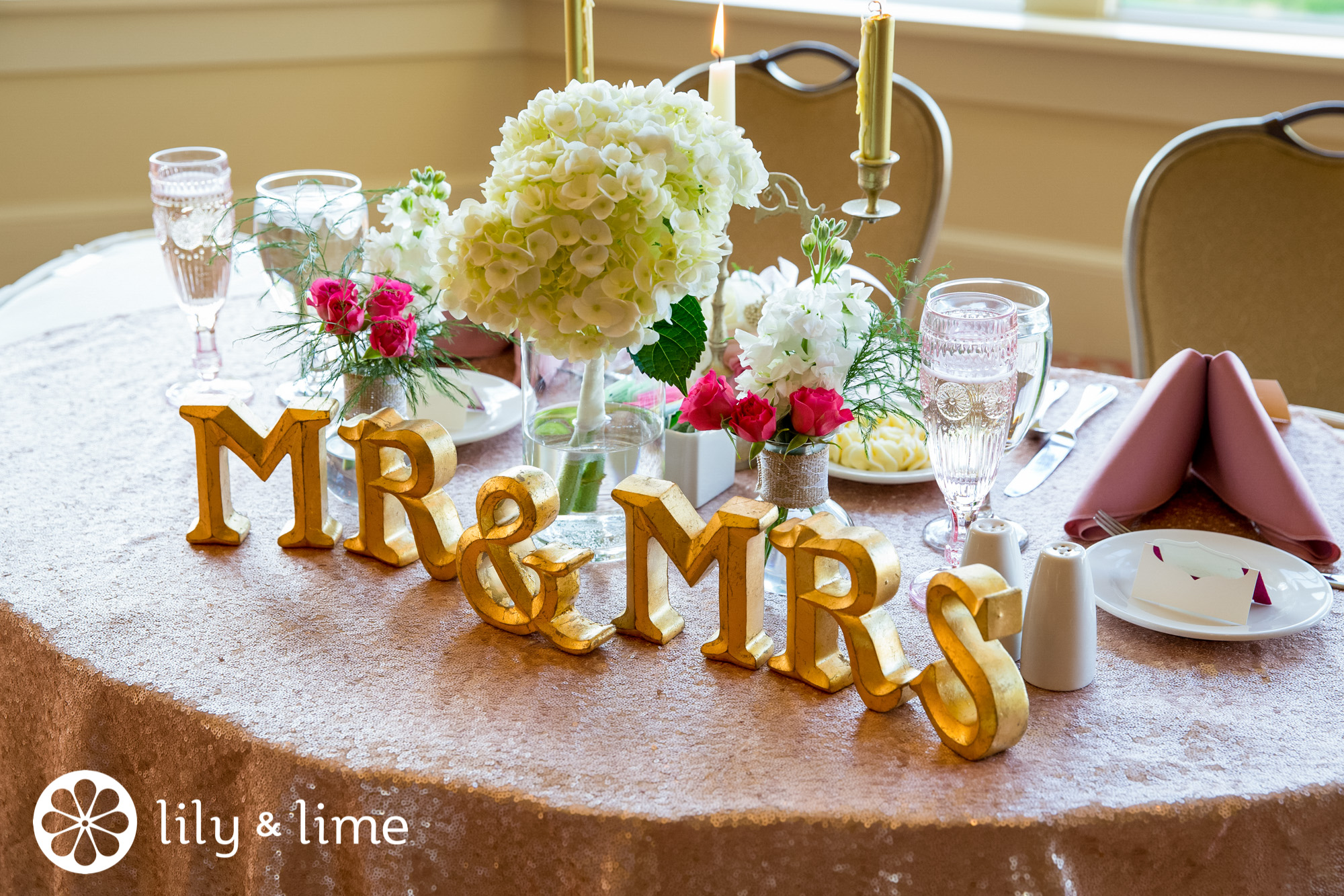 mr and mrs wedding sweetheart table