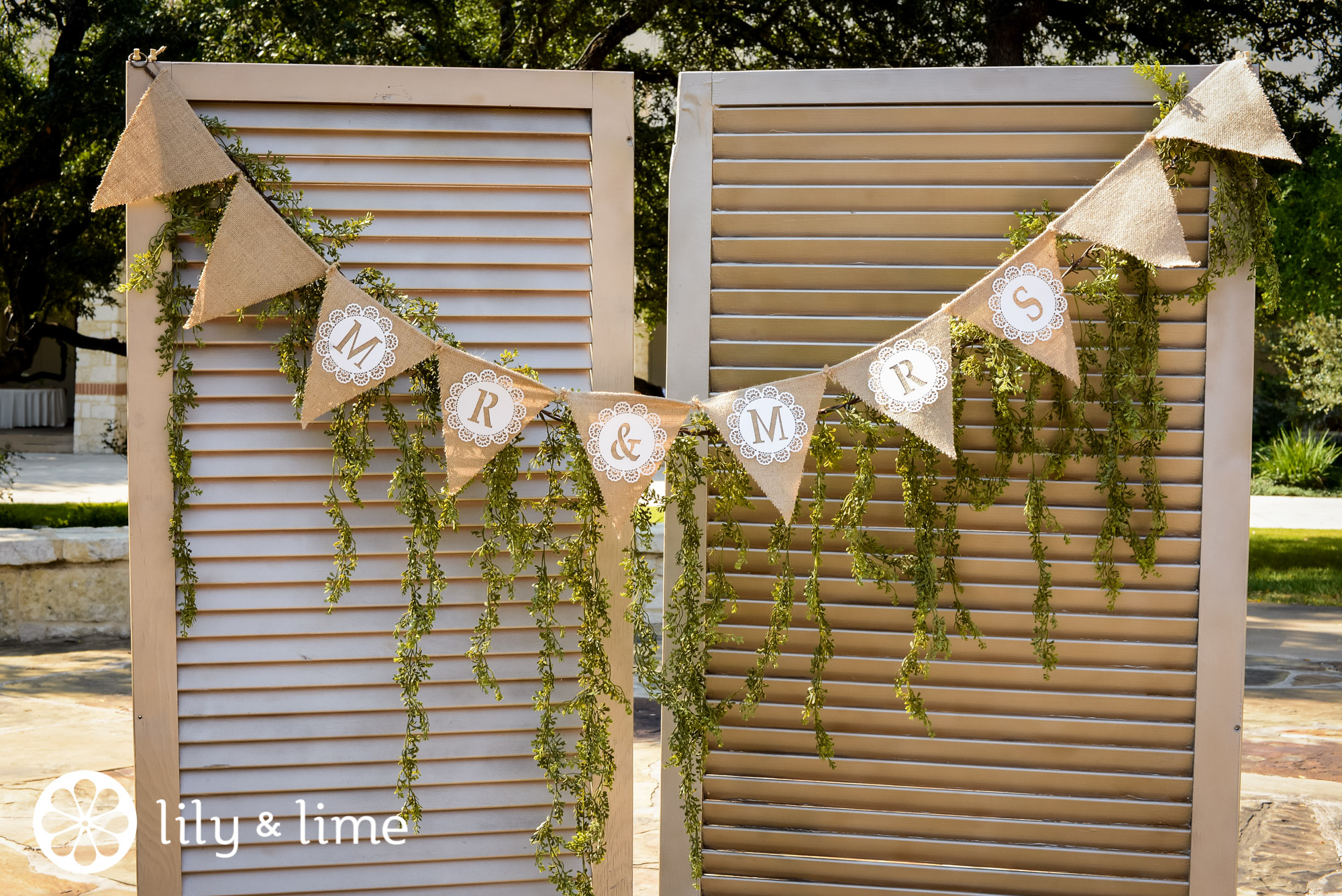 natural wedding banner decor