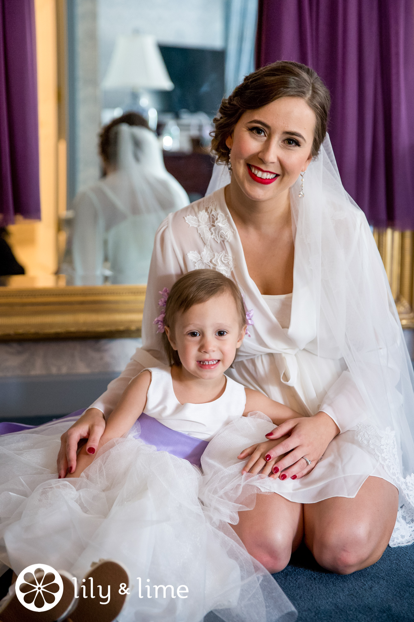 bridal prep flower girl photo