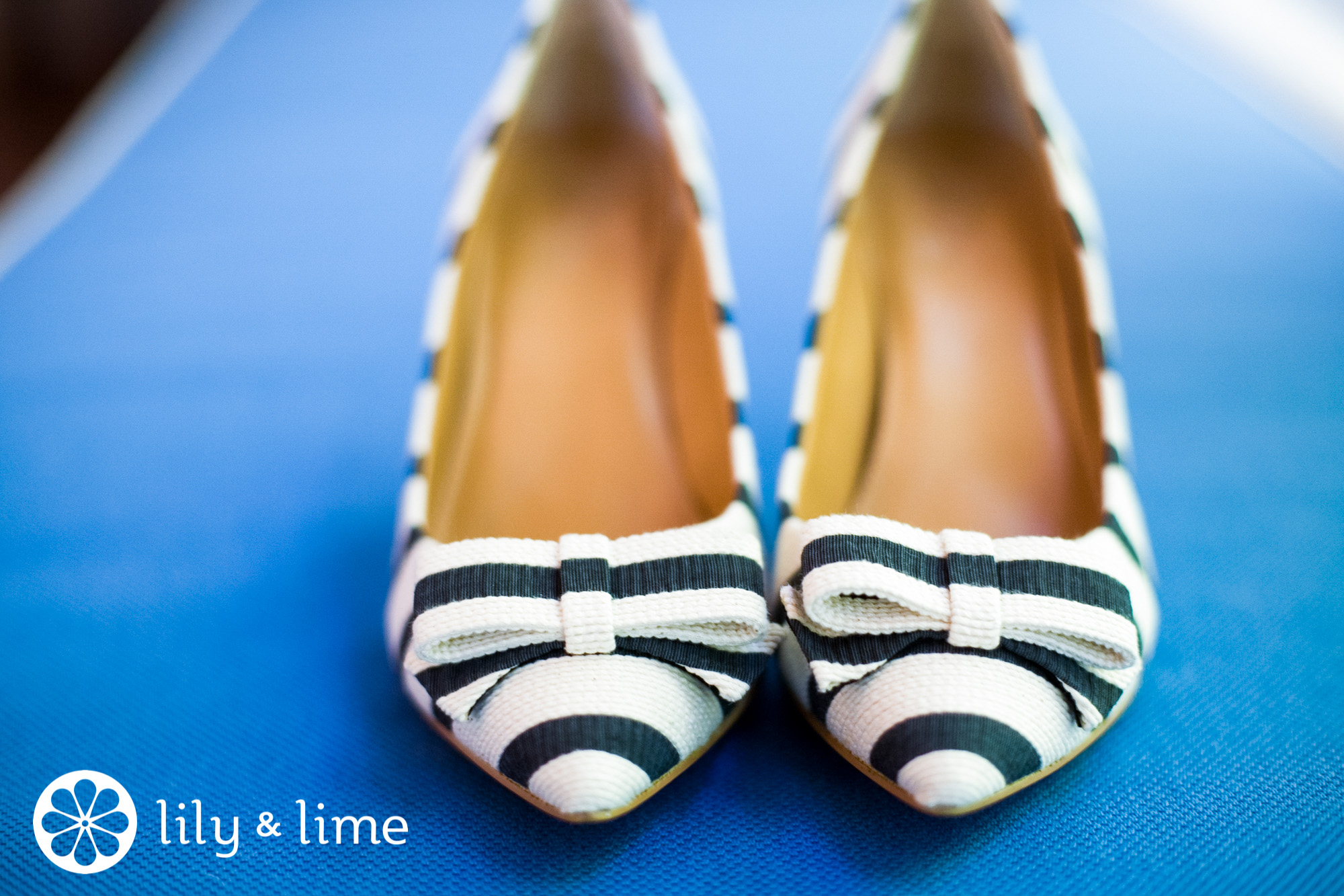 stripe flat wedding shoes