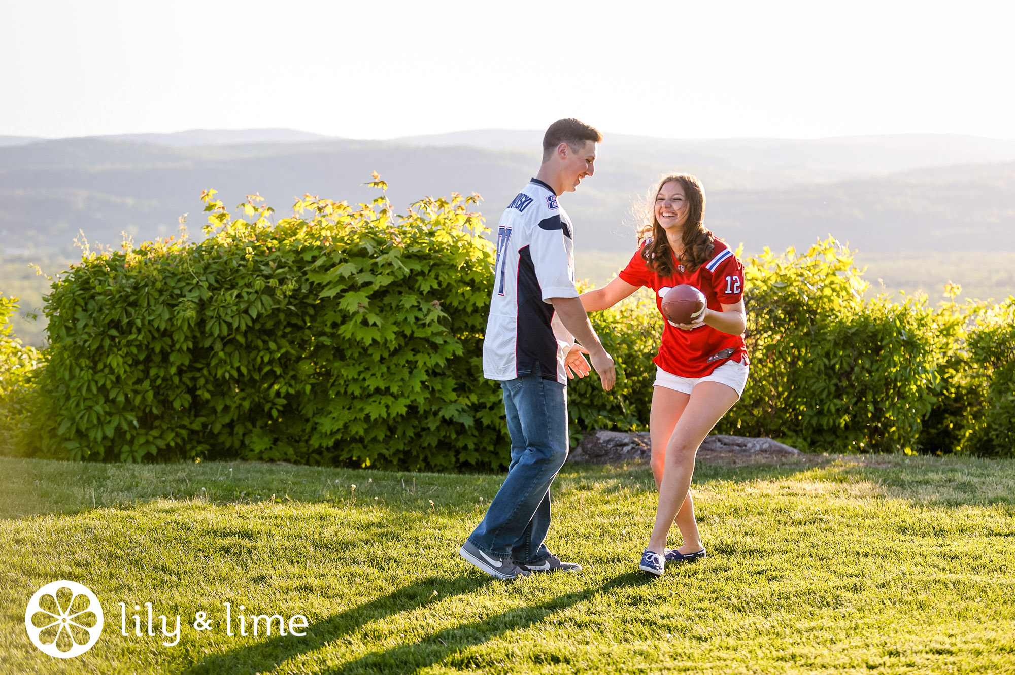 football themed engagement session