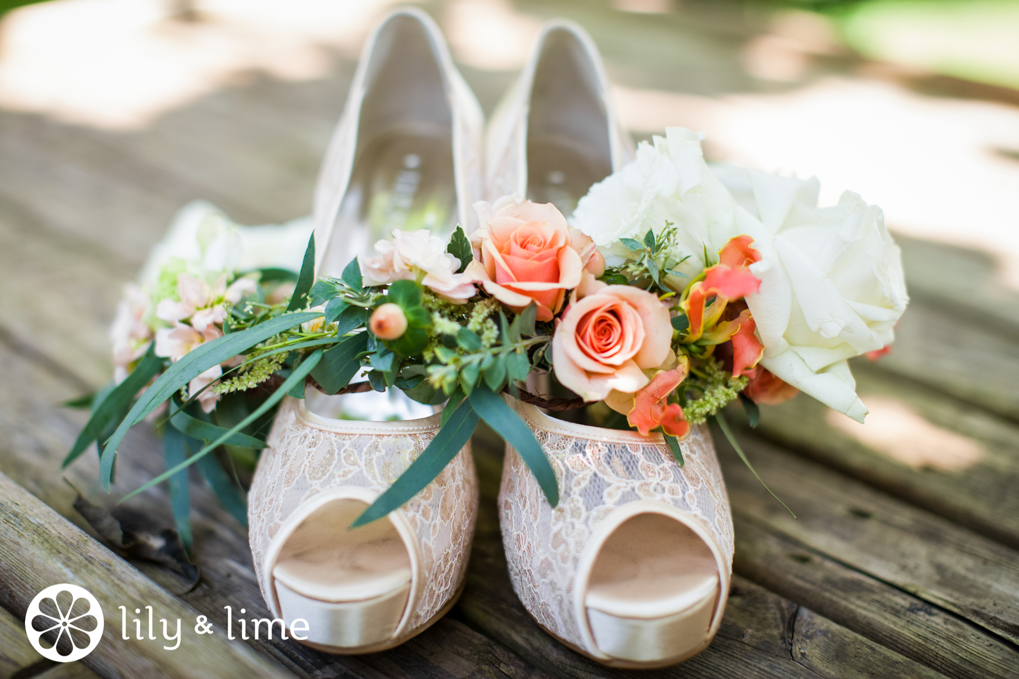 lace peep toe wedding pumps