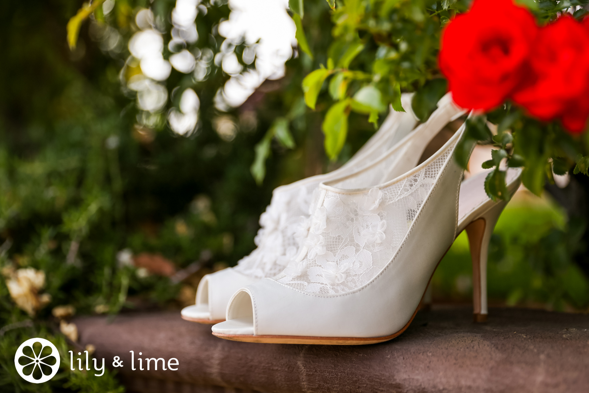 white lace wedding peep toe pumps