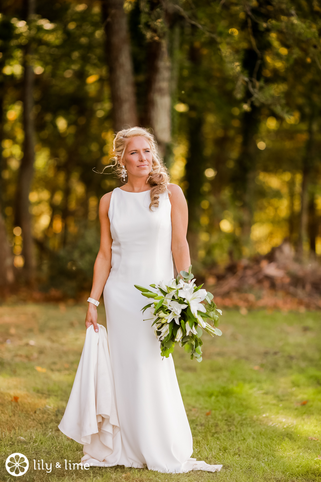 Full Length View on Beautiful Woman Posing in a Wedding Dress. Stock Image  - Image of attractive, bridal: 69114279
